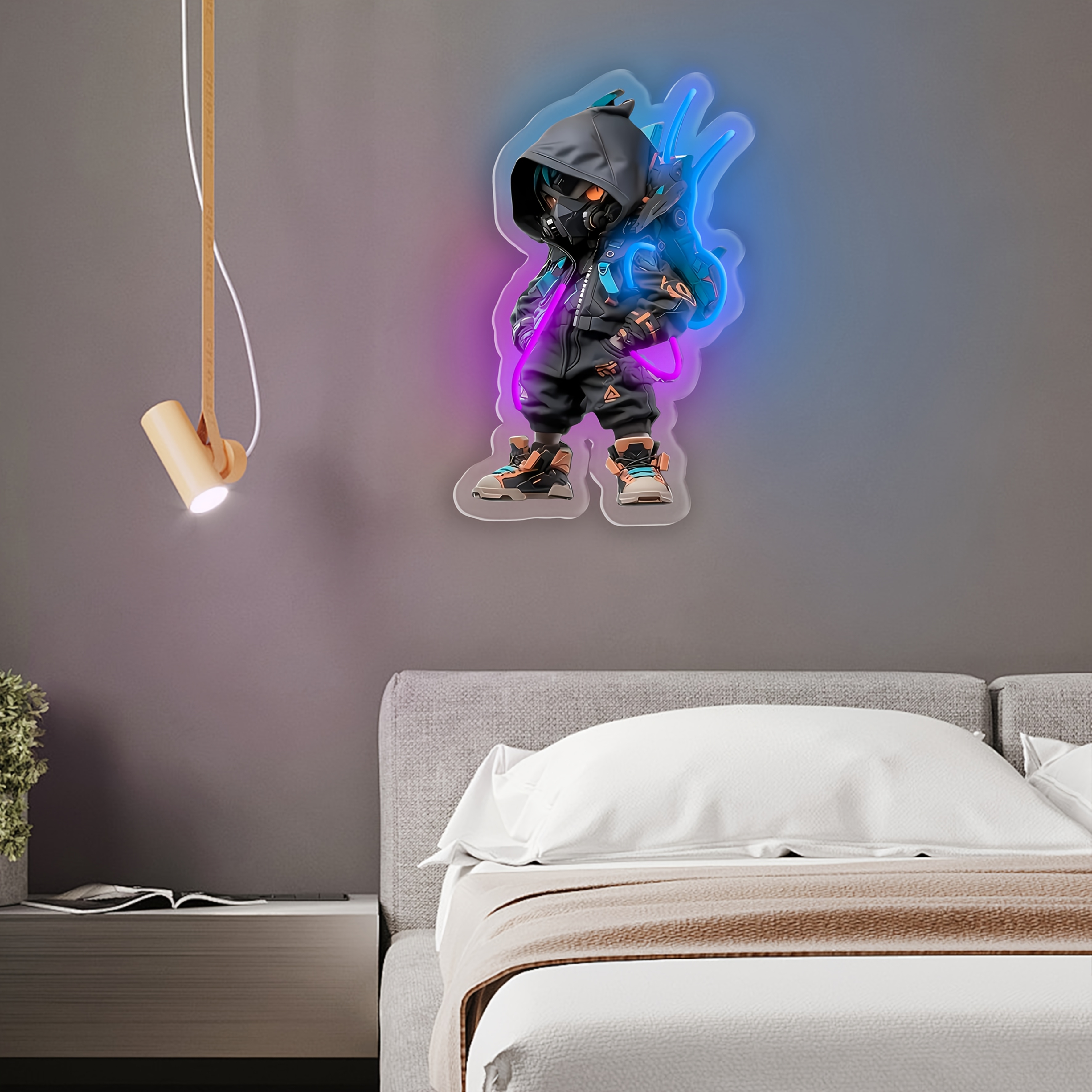 cool mecha neon lights home wall mounted led lights uv Temu