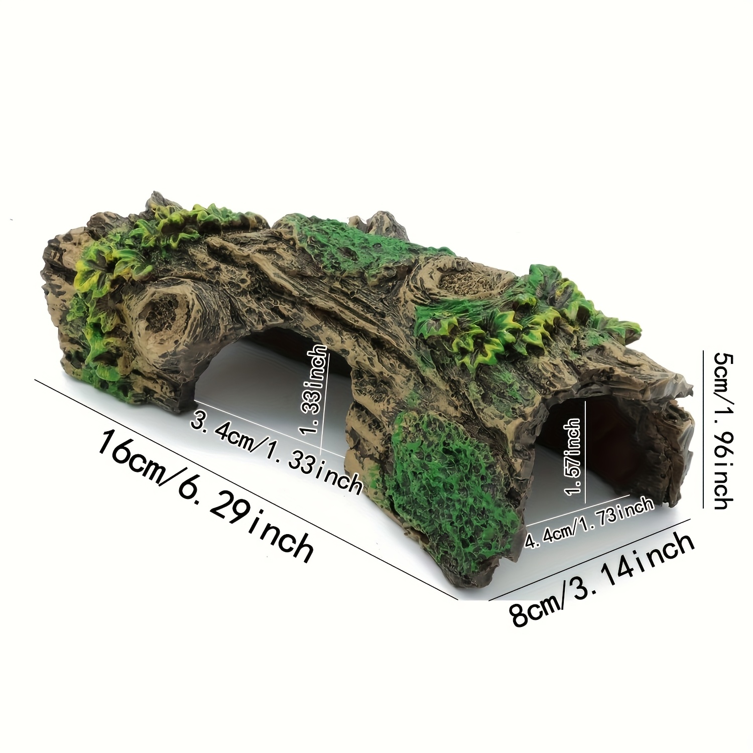 1 pz di tronco vuoto decorativo in resina per creare un habitat nascosto per anfibi e rettili, ideale per santuari di animali acquatici