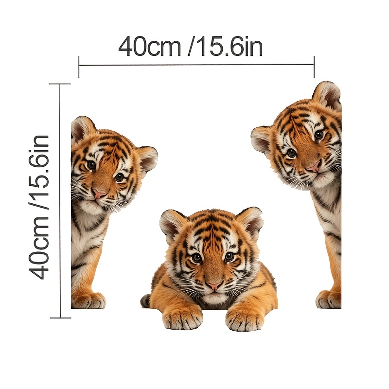 TEMU 1pc/1set Cartoon Peeking Window Stickers, 3pcs Realistic Forest Animal Decorative Window Stickers, Peeking View Window Stickers, Suitable For