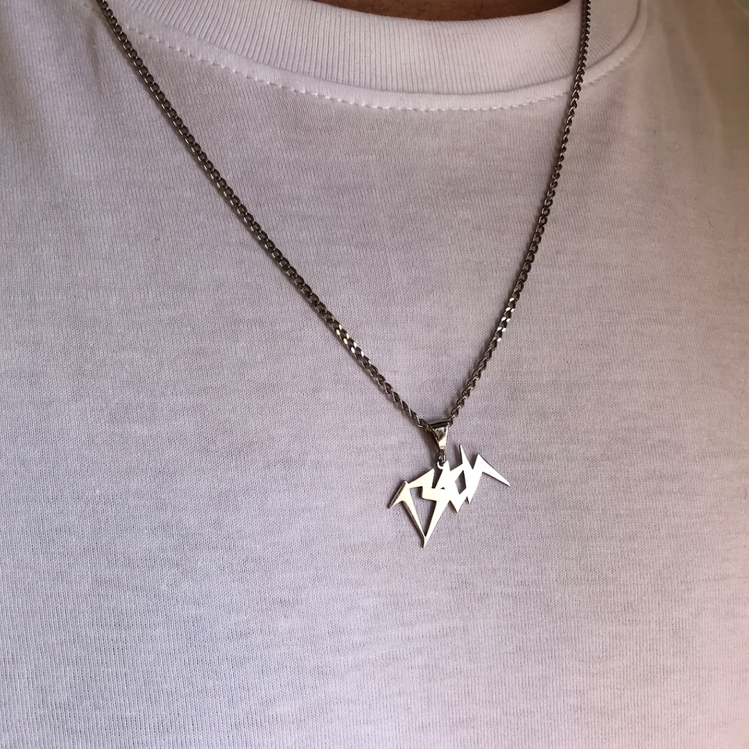 TEMU Customize 4mm Cuban Chain Fashion Name Necklace 304 304 Stainless Steel Men's Name Necklace Personalized Detachable Nameplate Pendant Necklace