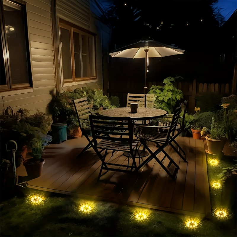 8pcs Solar Stainless Steel Pathway Lights, Automatic On/Off Solar Ground Inserted Lights, Warm/White, for Garden, Patio, Deck, Lawn, Driveway, Steps, And Walkways, Pathway Lights, Garden Lighting, Driveway Lighting, Fashionable Design