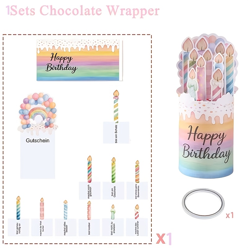 TEMU 1 Set/2 Sets Geschenk für Sie/Ihn: Party Geschenkbox Verpackungsreihe, Geburtstagsgeschenkverpackung, Kerzen Design Papierbox, Geburtstagsfeier