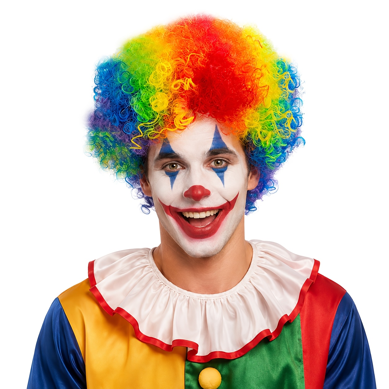TEMU 1 da clown divertente, da clown colorata, costume da festa discoteca anni '70 '80, adatta per feste di Halloween, Natale e carnevale per adulti,