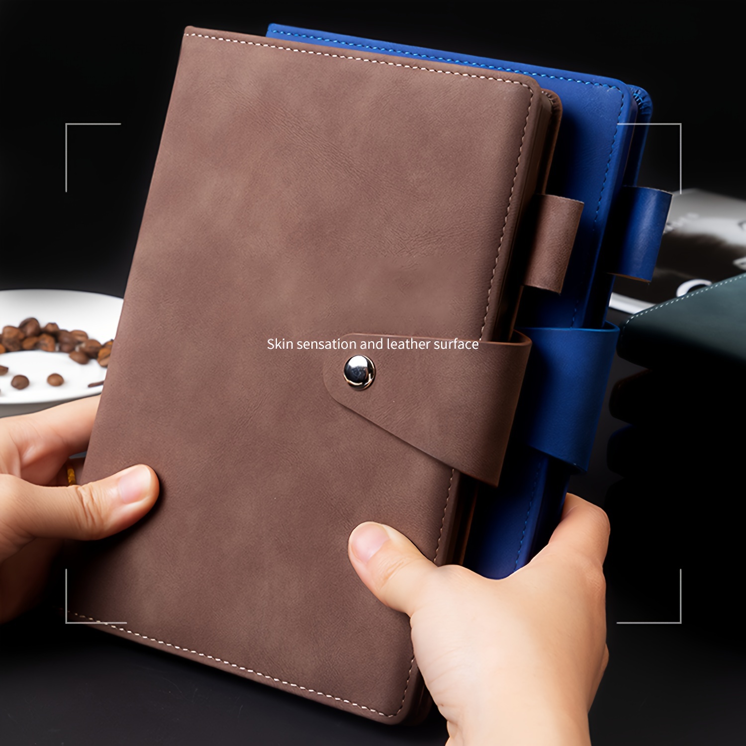 

sophisticated" Premium A5 Leather Notebook With Pen Holder - 240 Pages Of Thick, Smooth Paper For Easy Writing - Ideal For Study & Meetings