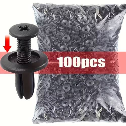 100pcs car fastener clips fender rivet retaining clips bumper trim strip accessories durable plastic suitable for ford focus for for nissan and most car models auto repair accessories expansion rivets