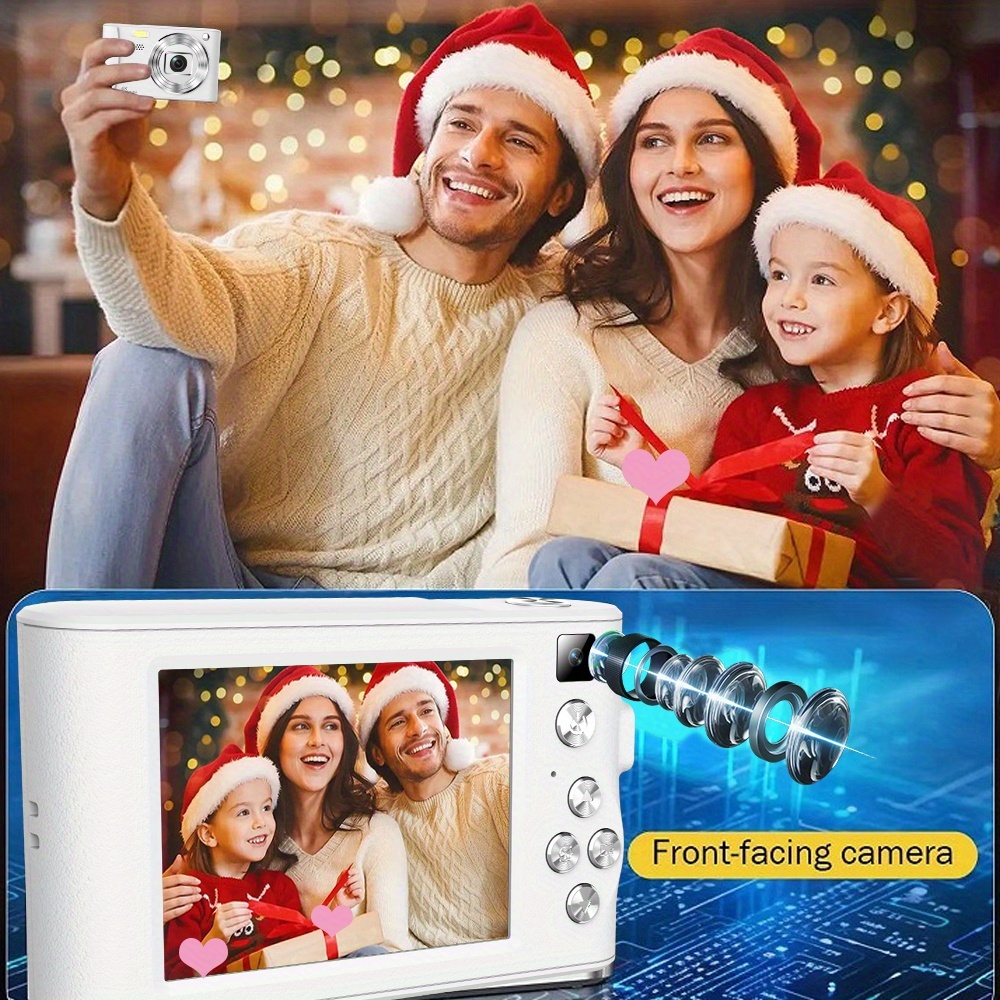 1080P HD Digital Kids Camera, 2.8'' Large LCD Rechargeable Camera with 32G Card, Taking Photos, Recording Videos And Funny Headshot, Birthday Christmas and New Year Kids Toys Gifts for Girls Boys 3+, Christmas Stuff, Valentine's Day Gifts for Halloween,Christmas Event & Party Supplies
