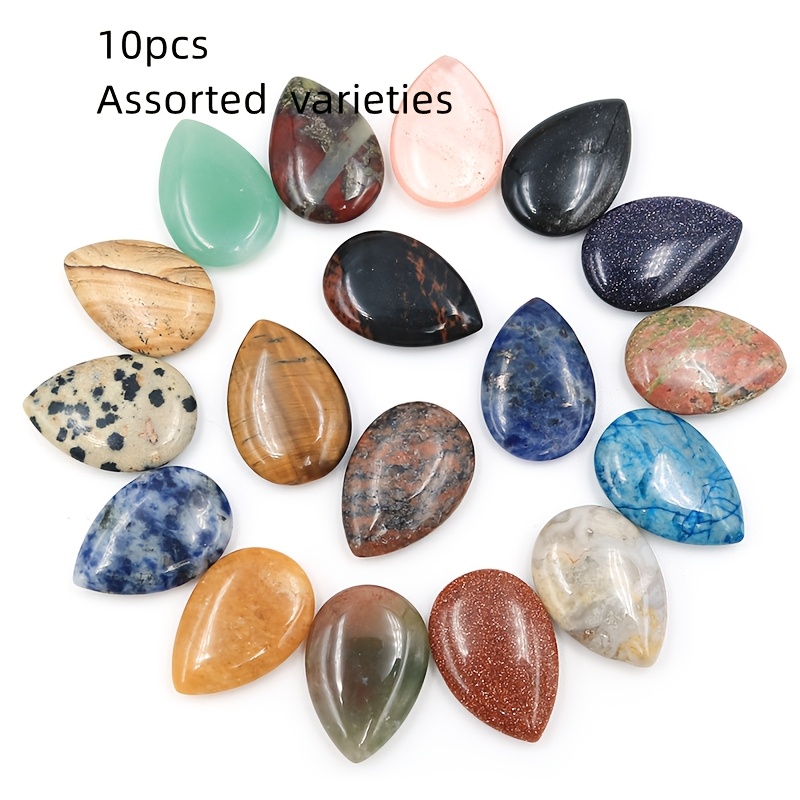TEMU 10/30pcs Assorted Natural Drop Craft Ornaments Charms Pendant Jewelry Making Additions