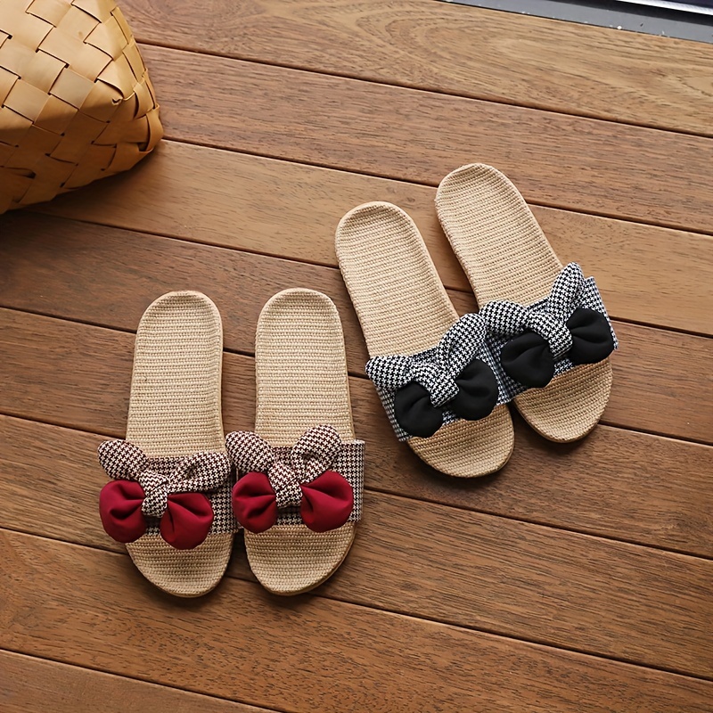 Summer Slippers with a Bow, Lightweight And Comfortable for Indoor Use, Suitable for Wearing Outside As Home Footwear., Women Shoes