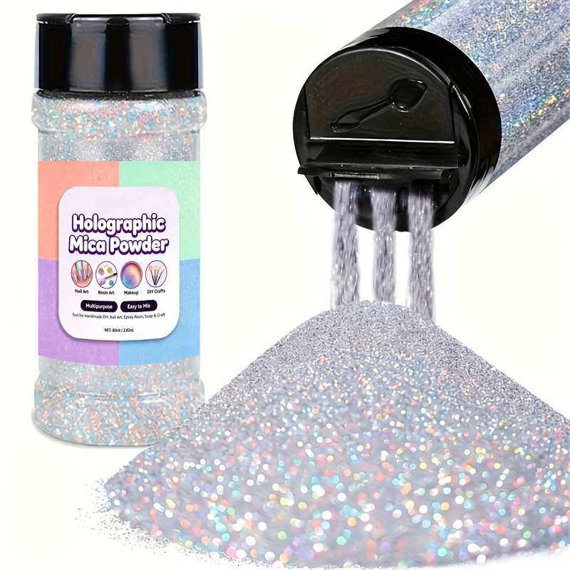 Image of Holographic Mica Powder Glitter Set, Fine Sparkle Pigment Powder For Epoxy Resin, Nail Art, Tumbler Crafts, Slime, Soap Making & Decorations