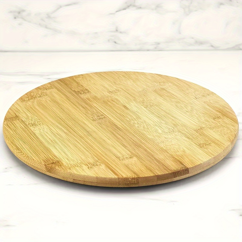 1pc bamboo 360 degree rotating circular tray food tray rotating plate turntable for kitchen cabinet table or pantry spice container rotating seasoning dish rotating turntable utility storage rack tray circular tray