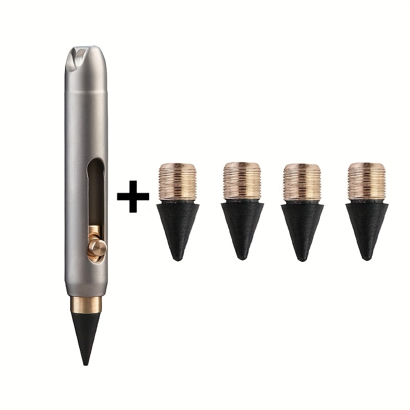 Mini Titanium Eternal Pencil, No-sharpening Erasable Pencil Gift, Outdoor Portable Keychain Pocket Pen For Travel And Emergency Writing