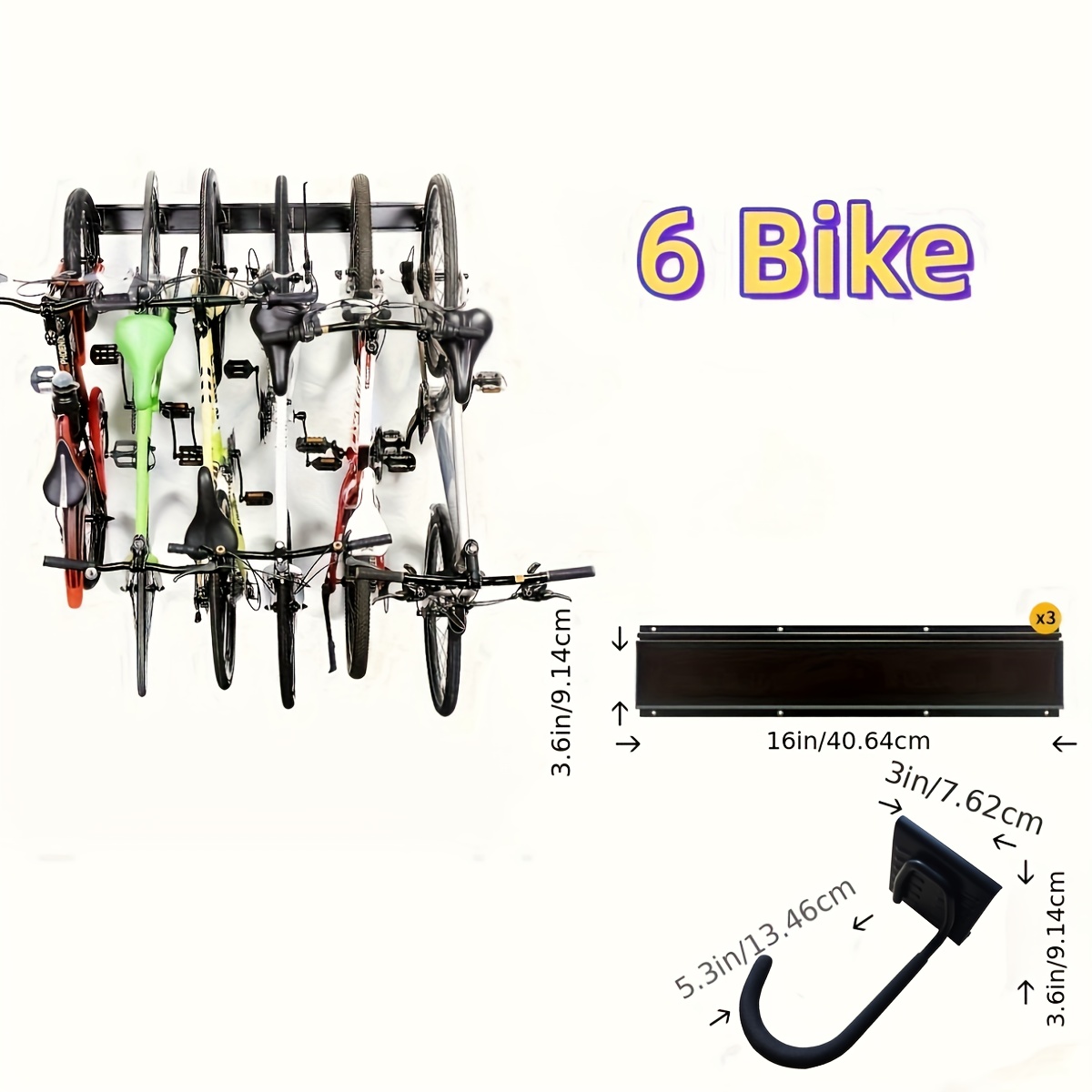 Set Of 4 Steel Bike Storage Wall Mounted Hooks Bicycle Hanger Garage Stand