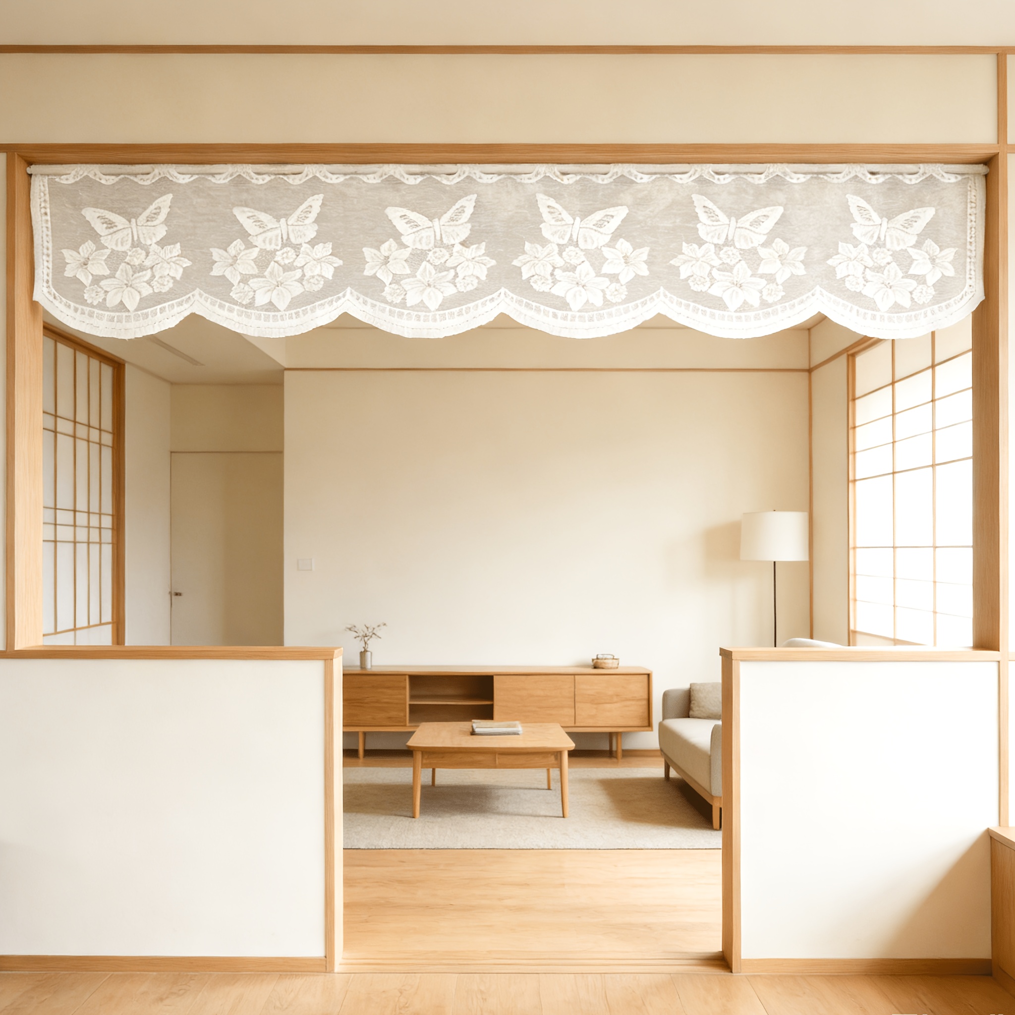 TEMU 1pc Translucent Rod-passing Curtain Small Window Curtain Coffee Curtain Decorative Curtain, Hide Ugly , Suitable For