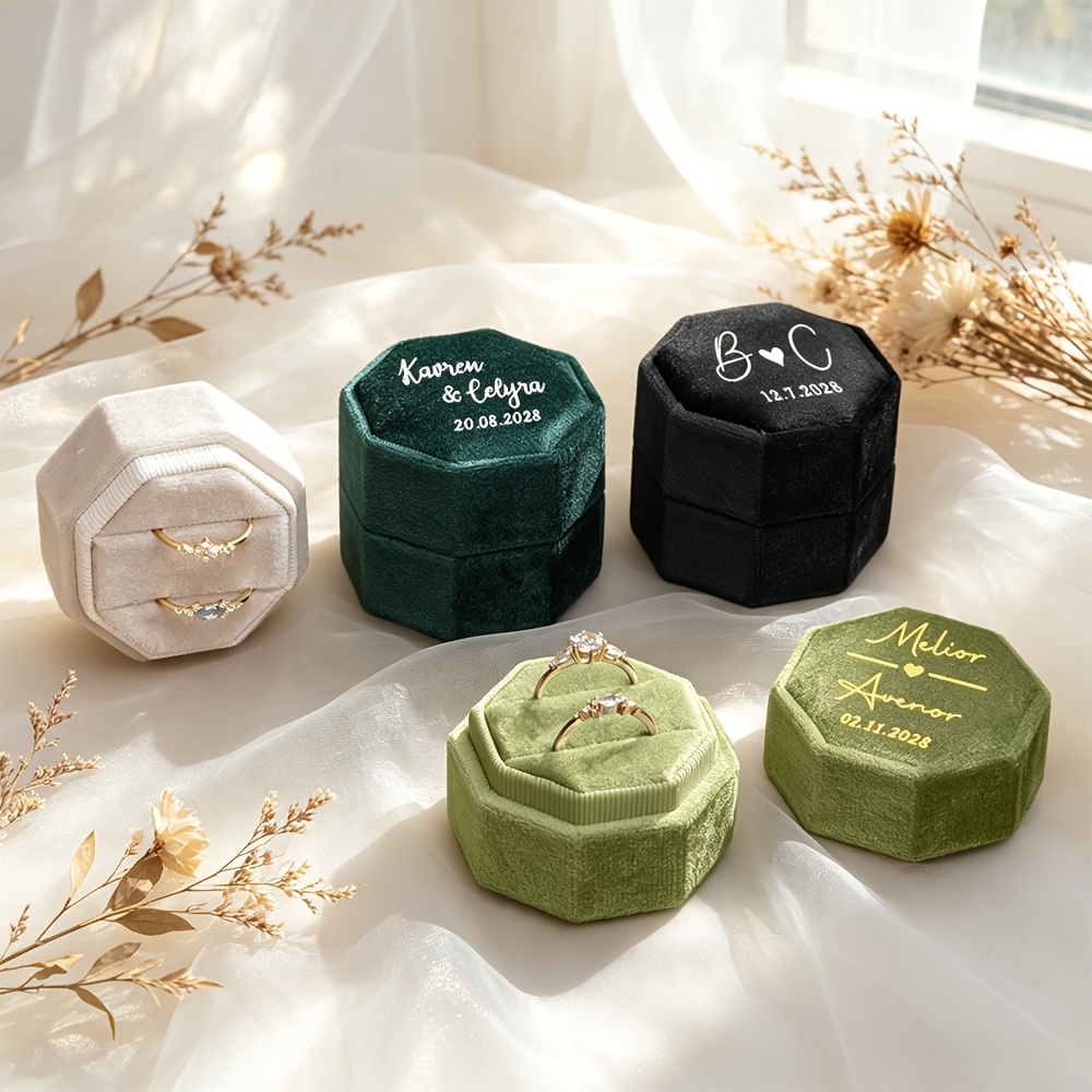 Luxury Custom Engravable Octagonal Ring Box