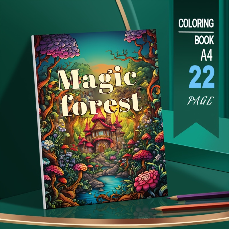 

(original, Upgraded, A4 Paper Thickened 22 Pages) 1 Magic Forest Coloring Book Holiday Birthday Party Gift
