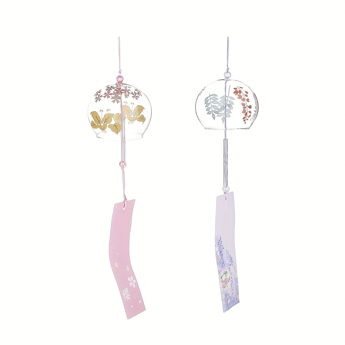 TEMU Deux carillons éoliens floraux de style japonais, décorations en verre artisanales de et de laurier, constituent parfait pour les , et . Idéal