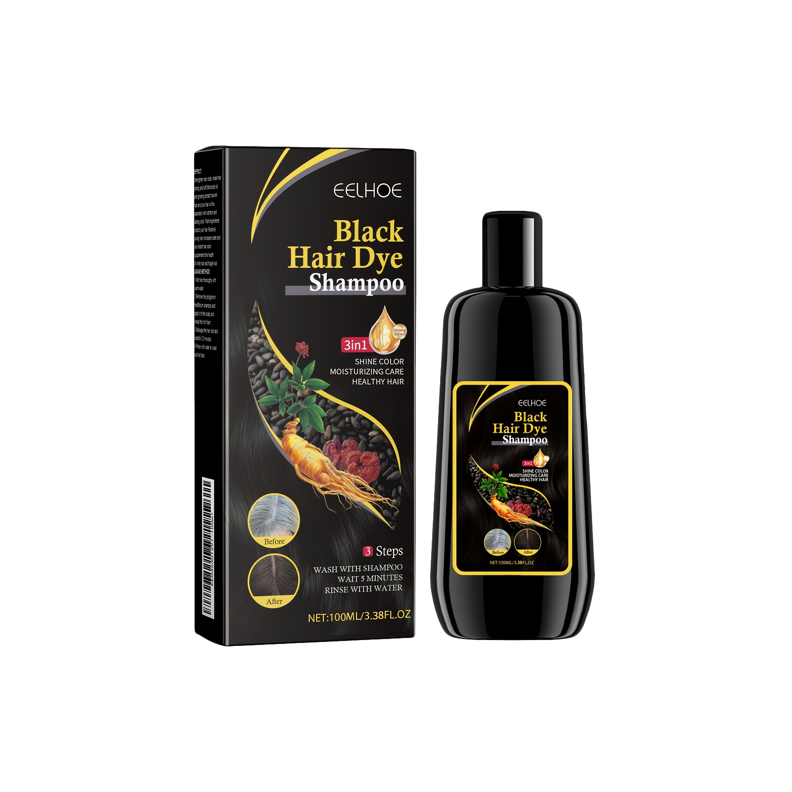 Image of 100ml Polygonum Multiflorum Shampoo - Nourishing Hair Shampoo, Darkens And Hair Gently, Enhances Shine And Smoothness, Unisex, Suitable For All Hair Types