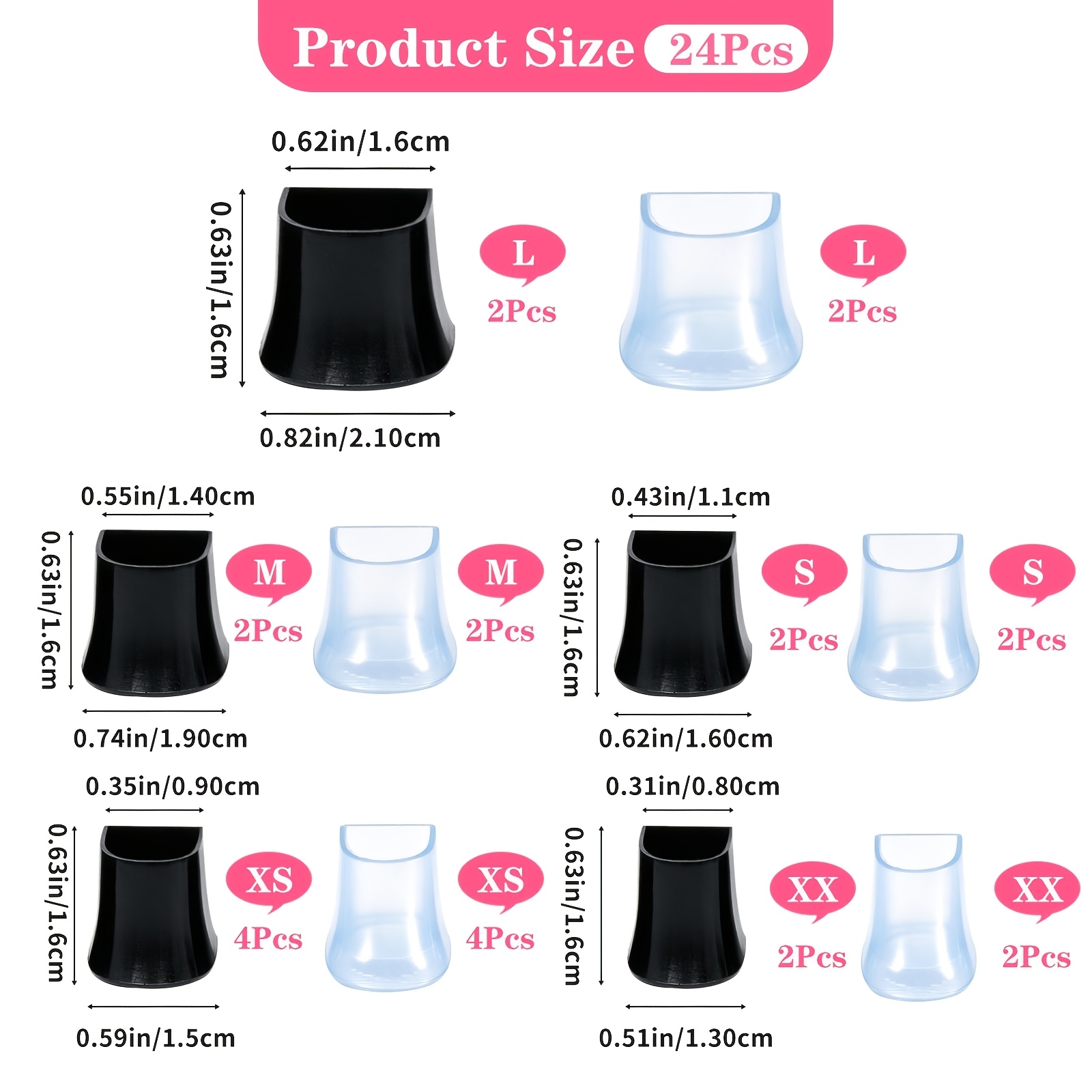 TEMU 1 Set (24pcs) Kit de remplacement de talon en U à 5 , accessoires de chaussures silencieux et résistants à l' adaptés aux talons hauts pour