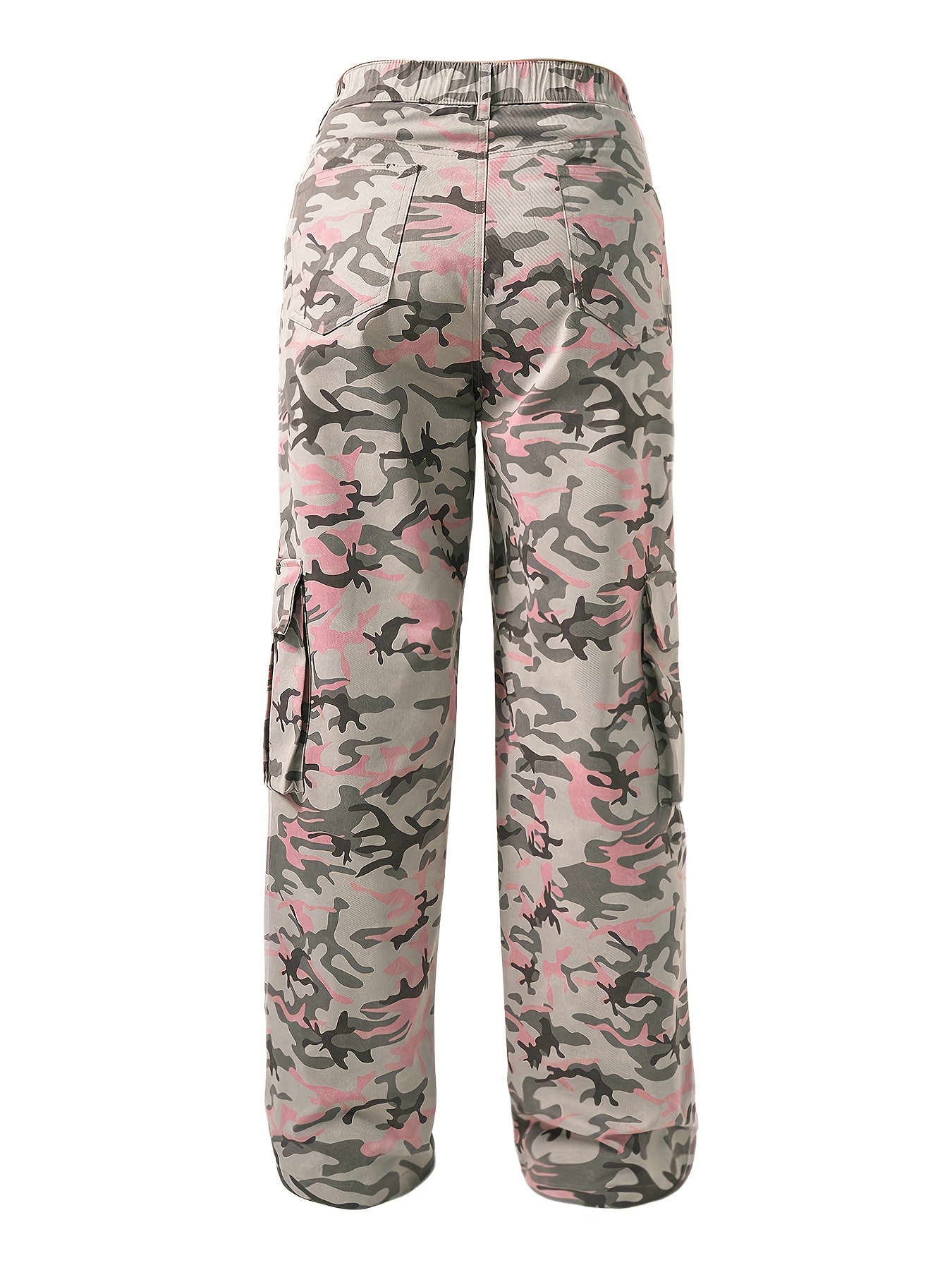 Y2k Pantalones Camuflaje Rosas Pantalón Cargo Pantalones Camuflaje