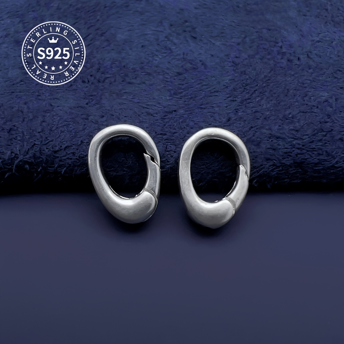 S925 Sterling Silver Thickened Oval Universal Clasp for Jewelry Linking