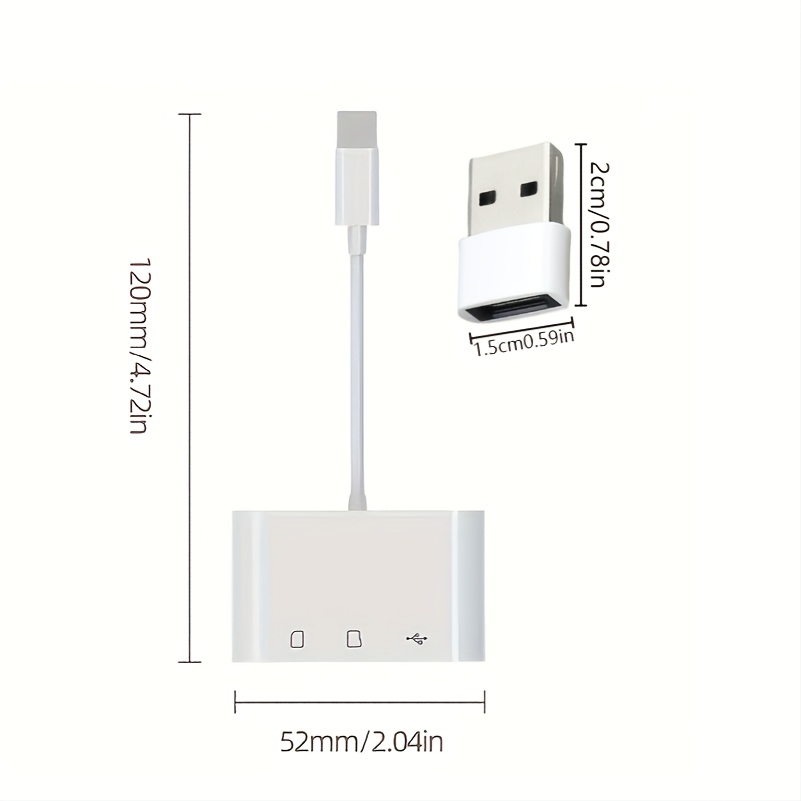 TEMU 3-in-1 Usb- Reader Set - Data Transfer For Phones, Tablets, Cameras, Computers & Drones