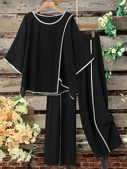 2025 new european and american border leisure suits spring and summer contrast color pull tube craft suits korean leisure boutique suits