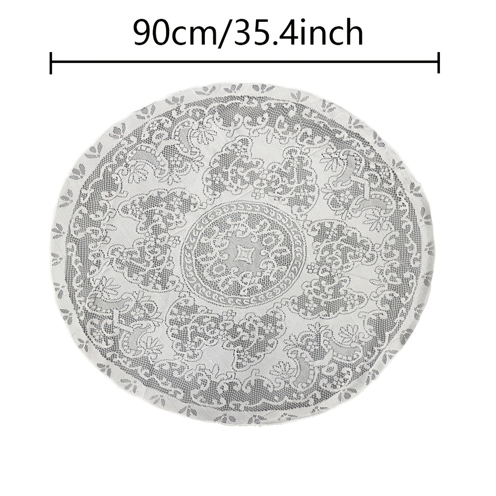 Image of Embroidered Lace Tablecloth, Geometric Polyester Tablecloth, Dining Table, Coffee Table, Cover Towel, Bucket Cabinet, Shoe Cabinet, Universal