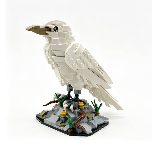 item picture moc white with base building blocks set animal bird model assembly bricks toys creative birthday christmas halloween gift