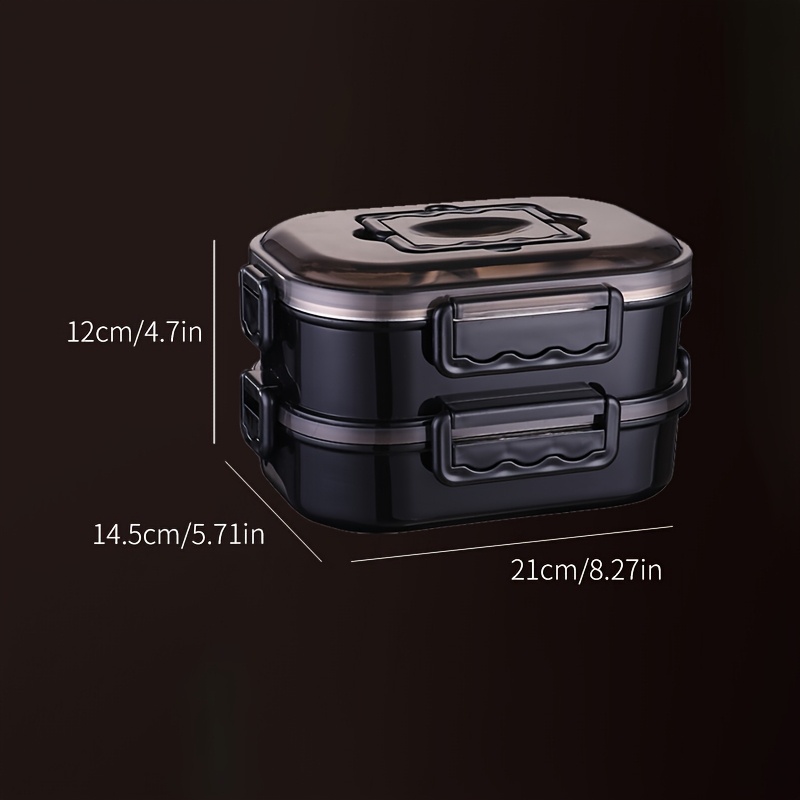 Double-layer Lunch Box, 1.2l Insulated Leak-proof Lunch Box For Students And Office Workers