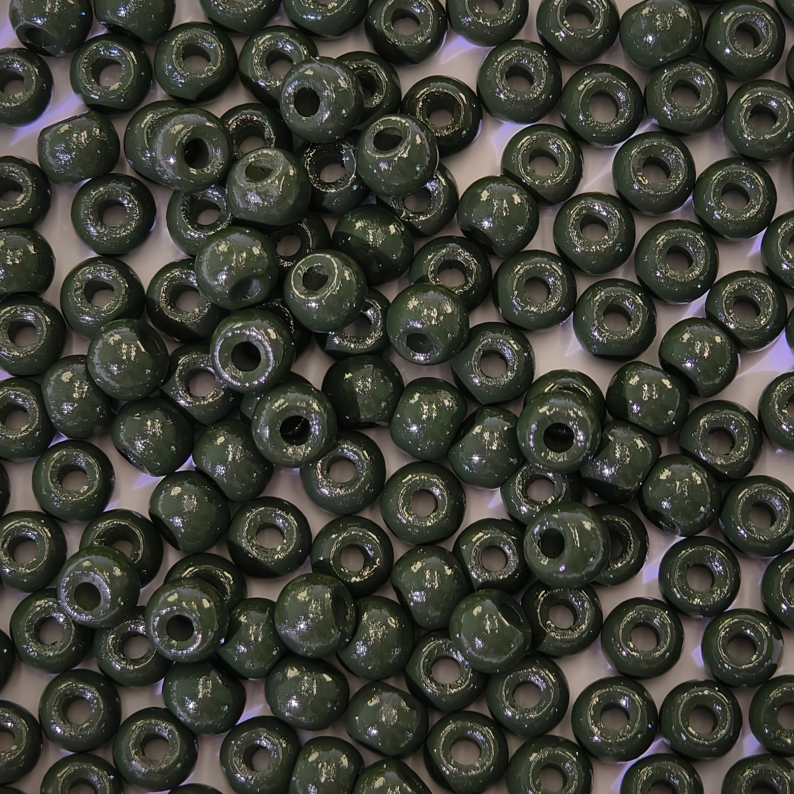 25G Solid Color Enamel Glass Round Beads, 4Mm