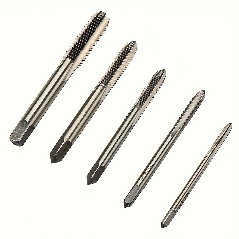 5pcs Precision Tap And Mold Set - Stainless Steel, Chrome Plated Metal And Gear Maintenance, Manual Operation