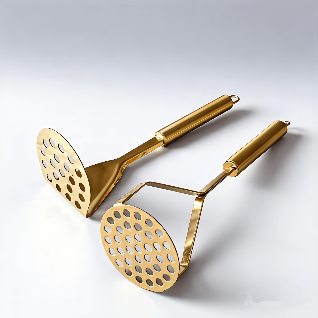 TEMU 2pcs Stainless Steel Masher, Round Press, Potato Taro Puree Food Artifact, Kitchen Self-service Hall, Masher Potato