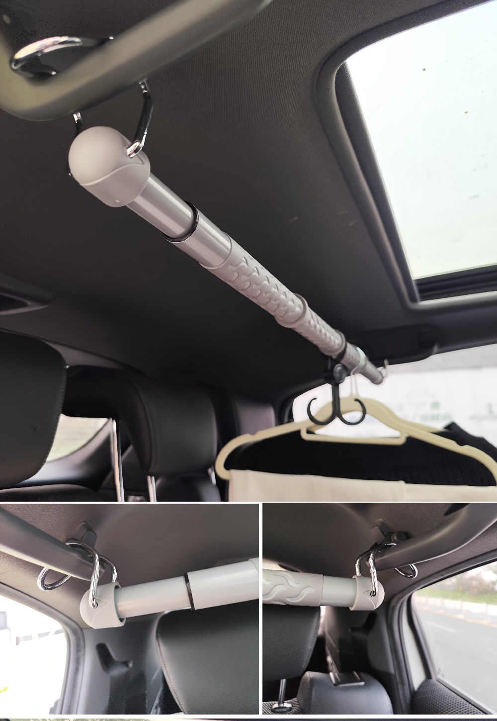 Car drying rod trunk drying rack Trunk hanger rod Camping drying rack laundry rack Vehicle rod holder telescope car fix rods, Drying Racks