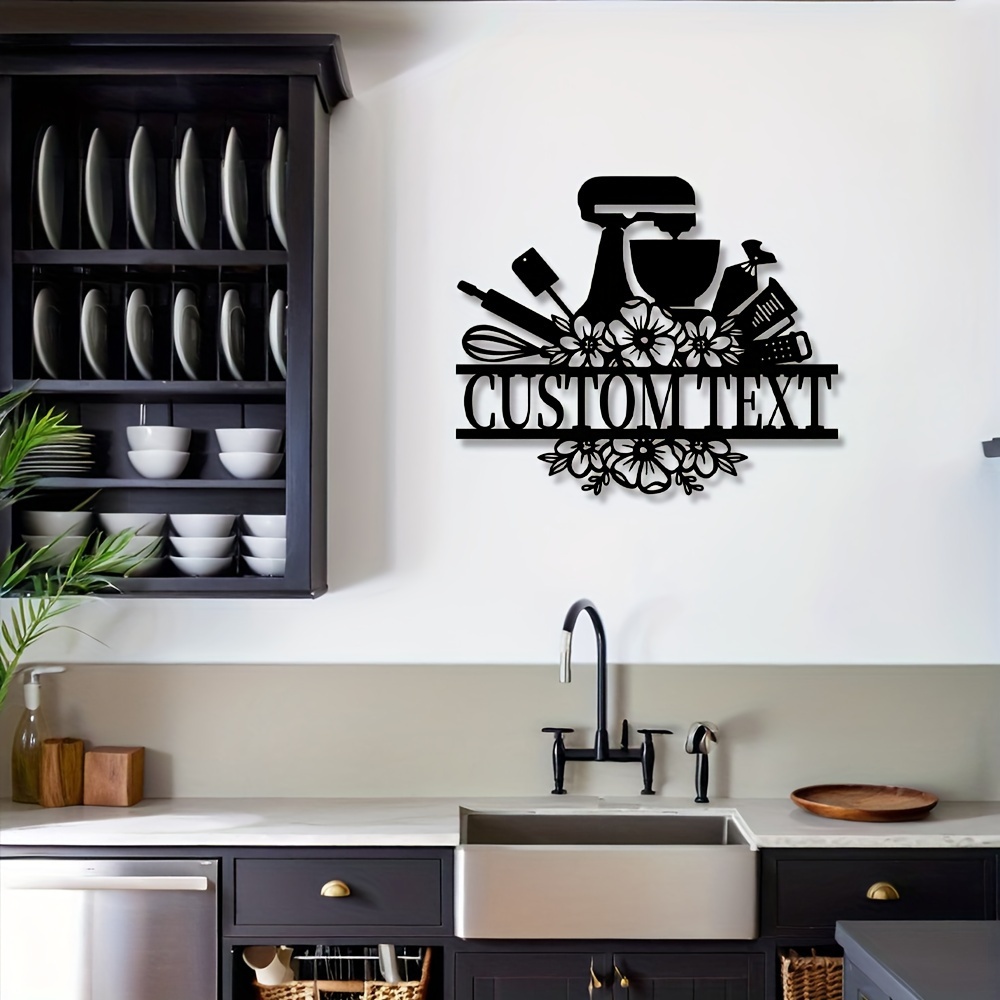 1pc Customizable Baking Themed Metal Wall Art, Personalized Pastry Chef Sign for Home Decor, Chef Signage, Baking Enthusiast Gift, Kitchen Decorative Gift, Wedding and Christmas Wall Hanging, Indoor Use