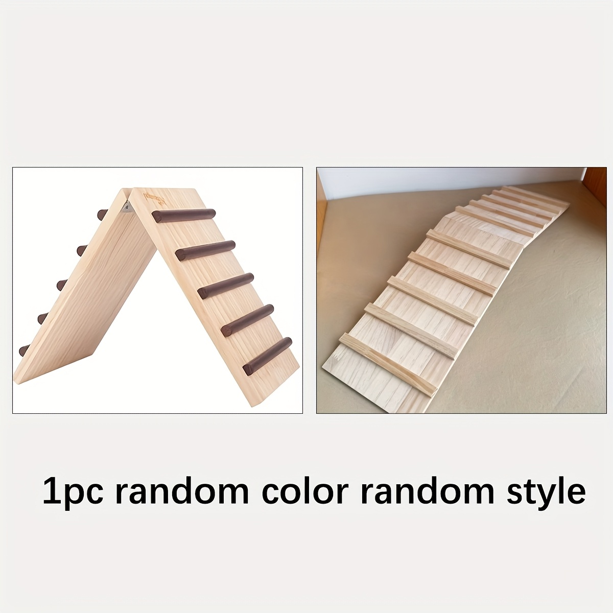 1pc, Accessory Color And Style . Rabbit Wooden Pet Climbing Ladder Staircase Accessory, Non-slip Climbing Landscape Arch Bridge Toy Staircase Bridge Decorative Item