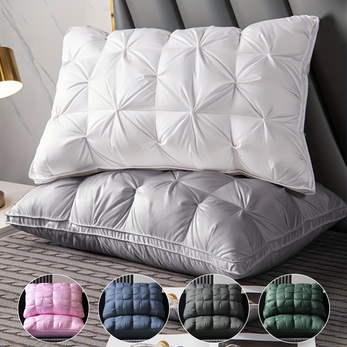 

1pc, Hotel Fluffy Pillow Insert, Neck Support Sleeping Pillow, Comfortable Pressure Relax, Light Luxury Bed Pillow, Suitable For Bedroom, Home, Dorm