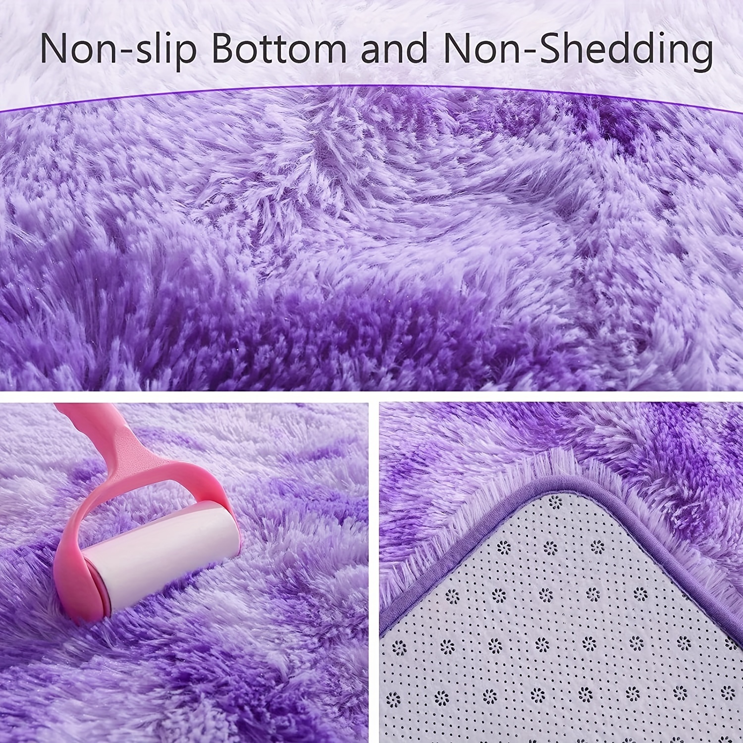 1pc luxury shag area rug modern rectangle plush fuzzy rugs machine washable non shedding bedroom bedside rugs non slip shaggy furry carpets for living room bedroom home decor room decor details 3