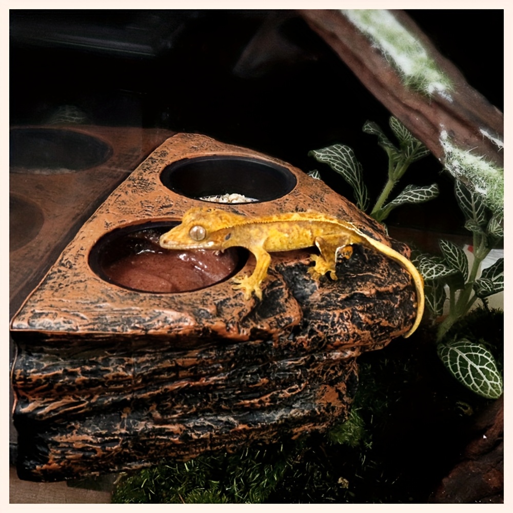 

Magnetic Detachable Feeding And Drinking Bowls For Reptiles: Suitable For Leopard Geckos, Geckos, Lizards, Frogs, Crabs, And More - No Electricity Required