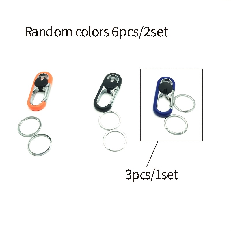 E-shop 6 Stück/2 Sets (2 Schlüsselringe + 4 Schlüsselschlaufen) in zufälligen Farben. Herren Business Gürtelclip für den Heimgebrauch Schlüsselring,