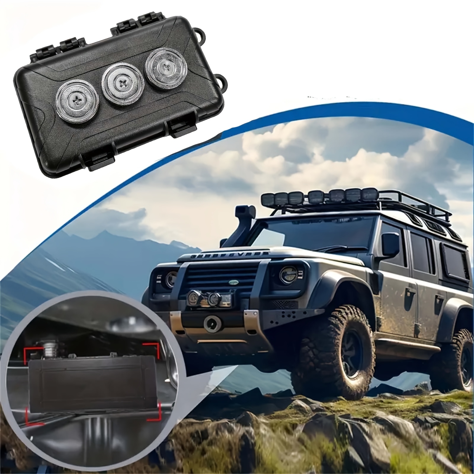 Image of 1pc Car Waterproof Storage Box, Portable, Universal Model, 13x8.5x4.5cm, For Travel, Camping, Off-road