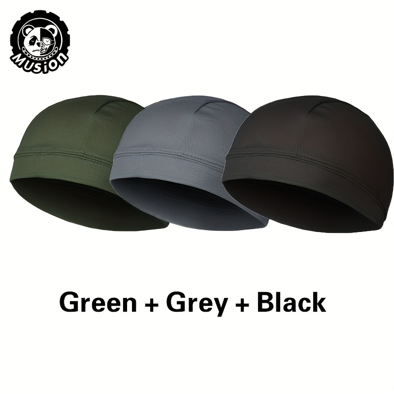TEMU Musion 3 Pezzi Multicolore Cuffia Elasticizzata Outdoor Assorbi Sudore Copertura per Capelli Design Originale Moto