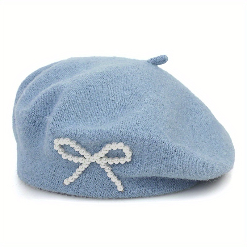 TEMU 1pc Solid Color Women's Wool Beret, Suitable For Daily Use, Available In Multiple Colors