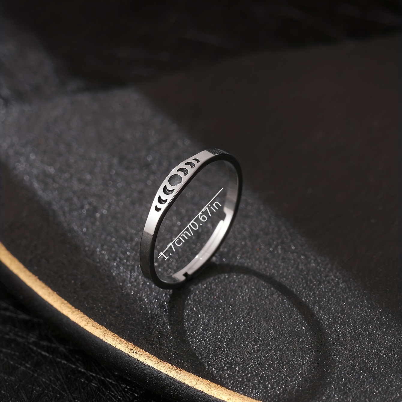 Classic Party Moon Phase Change Stainless Steel Open Glow Ring