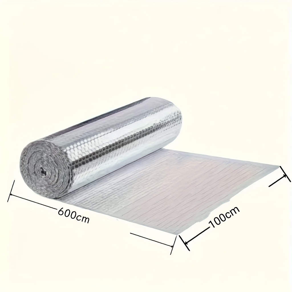Fireproof Reflective Insulation Roll - Double Layer Foam And Aluminum Foil Thermal Barrier, Heat Rejection, Improved , And Summer Cooling - For Doors, Windows, Cars, , Roofs