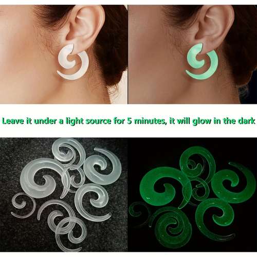 Oyaface 36-Piece Glow In The Dark Ear Stretching Taper Kit - Acrylic Plug Gauges Set
