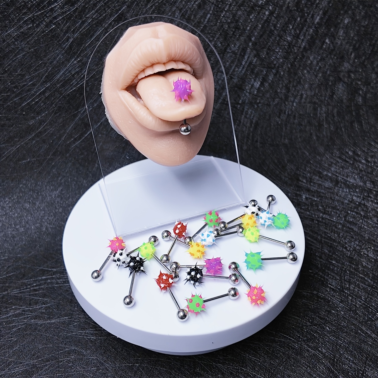 colorful silicone ball tongue ring barbell tongue piercing - Temu