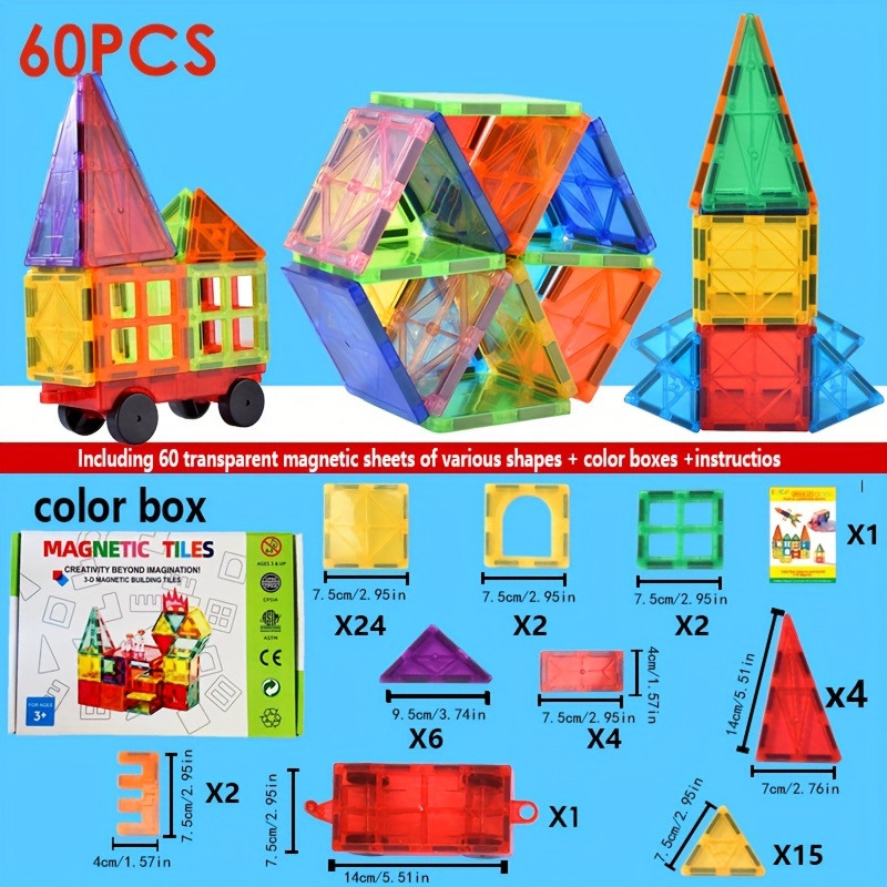 magnetic building blocks set colorful abs Temu Canada