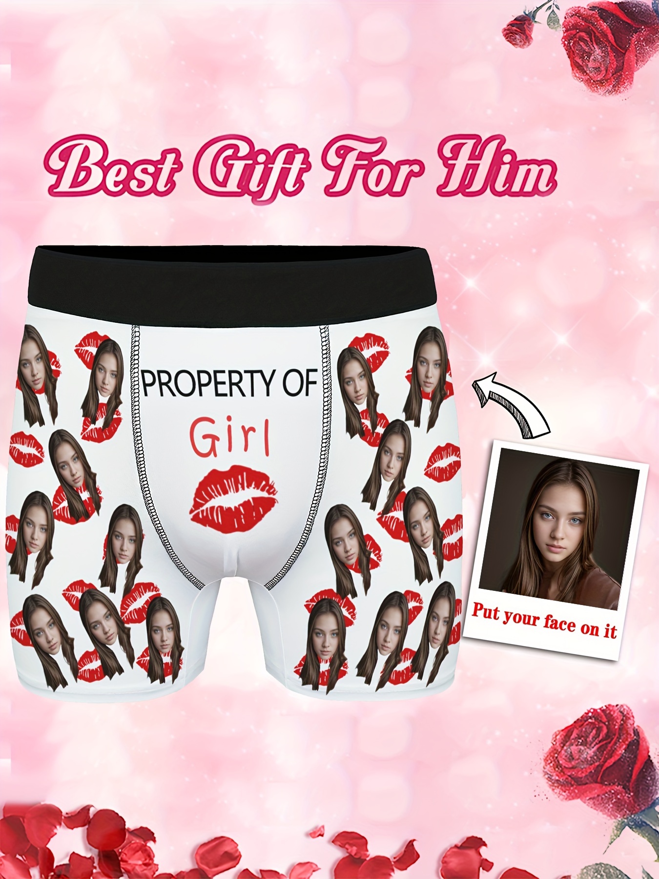 Custom Boxers, Face Boxers, Valentines Day Boxers, Girlfriend's