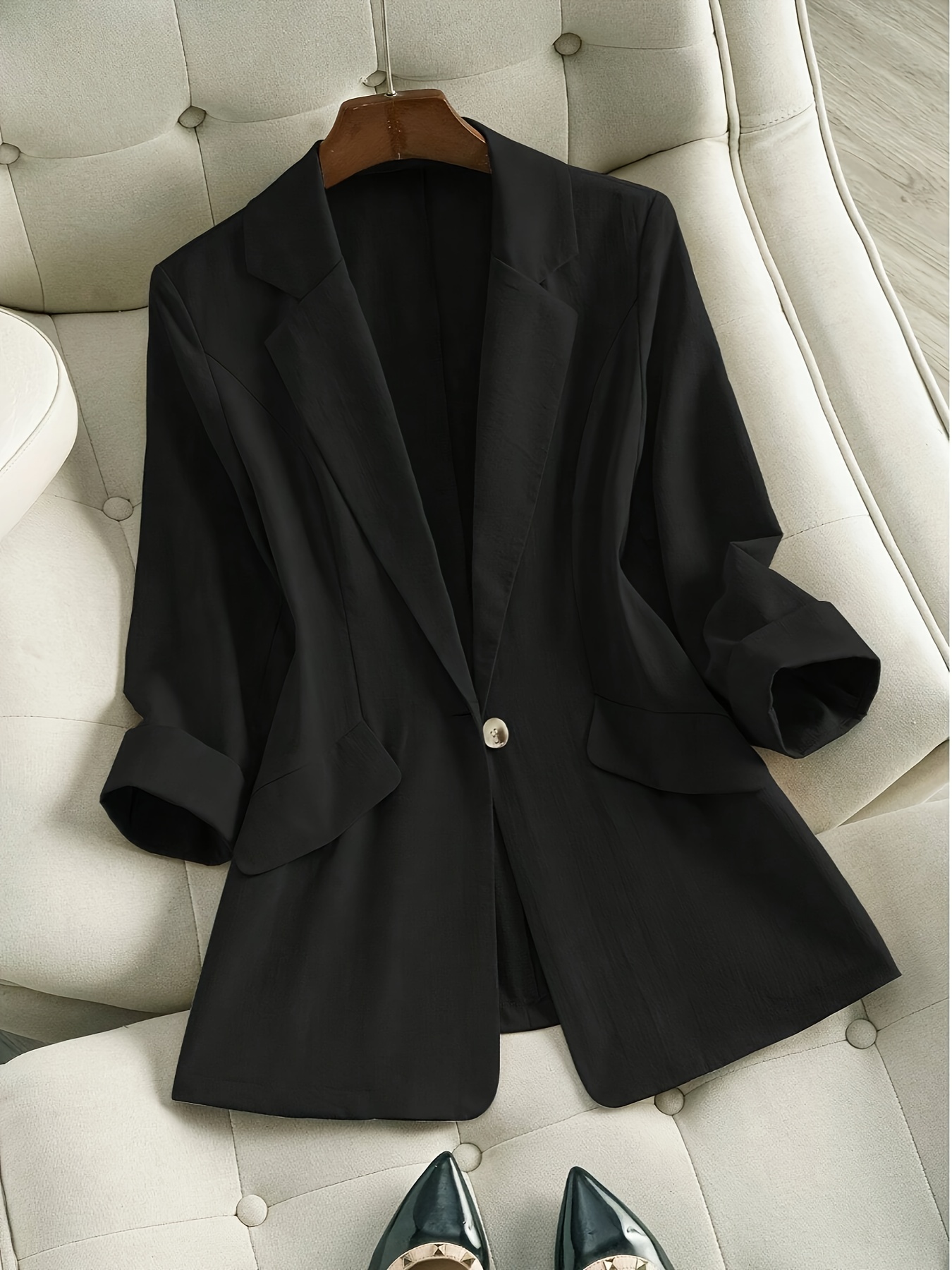 plus size womens lightweight suit jacket loose fit long Temu