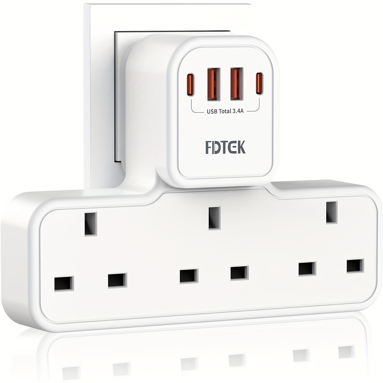 Multi Plug Adapter with 3 UK Sockets for Multiple Devices